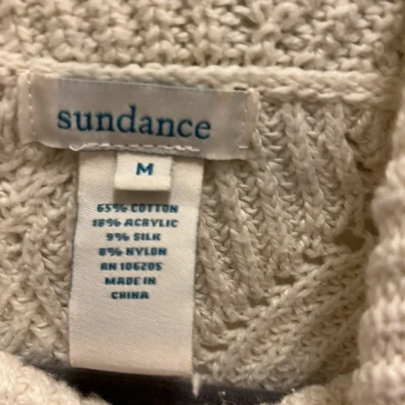 Sundance Champlain Ivory turtleneck sweater! GUC. Size M - Picture 6 of 6